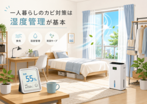 一人暮らしのカビ対策は湿度管理が基本