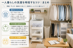 一人暮らしの洗濯時短のコツ　まとめ